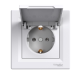 Розетка с крышкой Shneider-Electric Asfora белый EPH3100121