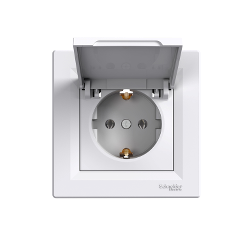 Розетка с крышкой Shneider-Electric Asfora белый EPH3100121