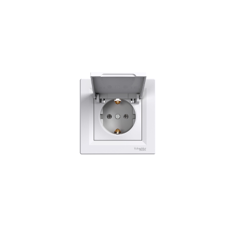 Розетка с крышкой Shneider-Electric Asfora белый EPH3100121