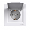 Розетка с крышкой Shneider-Electric Asfora белый EPH3100121