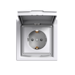 Розетка с крышкой IP44 Shneider-Electric Asfora белый EPH3100321