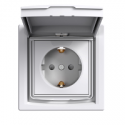 Розетка с крышкой IP44 Shneider-Electric Asfora белый EPH3100321