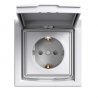 Розетка с крышкой IP44 Shneider-Electric Asfora белый EPH3100321