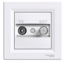 Розетка TV/SAT оконченая Shneider-Electric Asfora белый EPH3400121