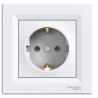 Розетка с заземлением Shneider-Electric Asfora белый EPH2900121