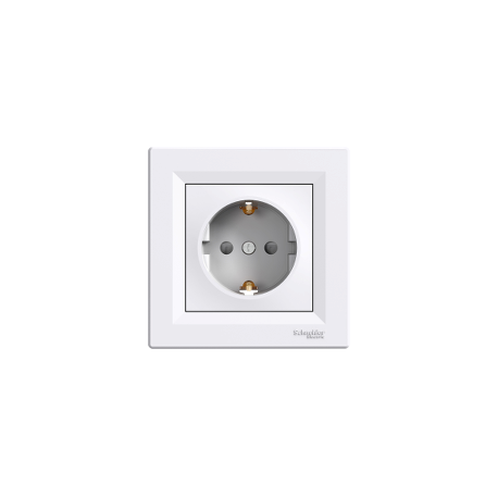 Розетка с шторками Shneider-Electric Asfora белый EPH2900221