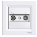 Розетка TV/R оконченая Shneider-Electric Asfora белый EPH3300121