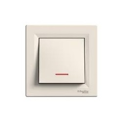 Выключатель кнопочный с подсветкой Shneider-Electric Asfora крем  EPH1600123