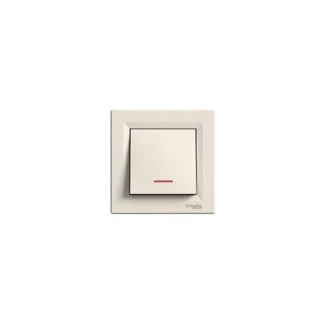 Выключатель кнопочный с подсветкой Shneider-Electric Asfora крем  EPH1600123