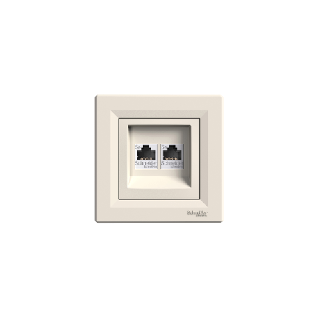 Розетка компьютерная двойная RJ-45 cat.5e Shneider-Electric Asfora крем EPH4400123
