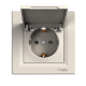 Розетка с крышкой Shneider-Electric Asfora крем EPH3100123