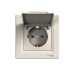 Розетка с крышкой Shneider-Electric Asfora крем EPH3100123