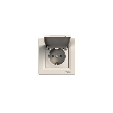 Розетка с крышкой Shneider-Electric Asfora крем EPH3100123