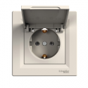 Розетка с крышкой Shneider-Electric Asfora крем EPH3100123