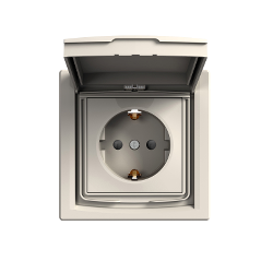 Розетка с крышкой IP44 Shneider-Electric Asfora крем EPH3100323