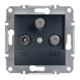 Розетка TV/SAT/SAT оконченая Shneider-Electric Asfora антрацит EPH3600171