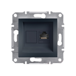 Розетка компьютерная RJ-45 cat.5e Shneider-Electric Asfora антрацит EPH4300171