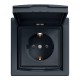 Розетка с крышкой IP44 Shneider-Electric Asfora антрацит EPH3100371