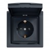 Розетка с крышкой IP44 Shneider-Electric Asfora антрацит EPH3100371