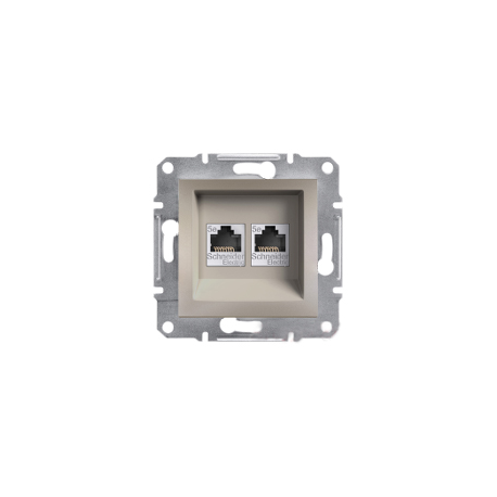 Розетка компьютерная двойная RJ-45 cat.5e Shneider-Electric Asfora бронза EPH4400169