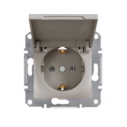 Розетка с крышкой Shneider-Electric Asfora бронза EPH3100169