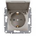 Розетка с крышкой Shneider-Electric Asfora бронза EPH3100169