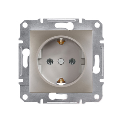 Розетка с заземлением Shneider-Electric Asfora бронза EPH2900169