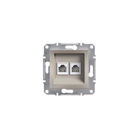 Розетка телефонная двойная RJ11 Shneider-Electric Asfora бронза EPH4200169