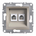 Розетка телефонная двойная RJ11 Shneider-Electric Asfora бронза EPH4200169