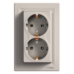 Розетка двойная с заземлением Shneider-Electric Asfora бронза EPH9900169