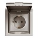 Розетка с крышкой IP44 Shneider-Electric Asfora бронза EPH3100369