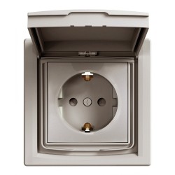 Розетка с крышкой IP44 Shneider-Electric Asfora бронза EPH3100369