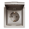 Розетка с крышкой IP44 Shneider-Electric Asfora бронза EPH3100369