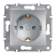 Розетка с шторками Shneider-Electric Asfora алюминий EPH2900261