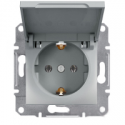 Розетка с крышкой Shneider-Electric Asfora алюминий EPH3100161
