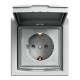 Розетка с крышкой IP44 Shneider-Electric Asfora алюминий EPH3100361