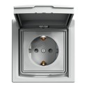 Розетка с крышкой IP44 Shneider-Electric Asfora алюминий EPH3100361