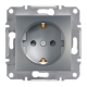 Розетка с шторками Shneider-Electric Asfora сталь EPH2900262