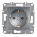 Розетка с шторками Shneider-Electric Asfora сталь EPH2900262