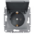Розетка с крышкой Shneider-Electric Asfora сталь EPH3100162