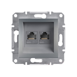 Розетка компьютерная двойная RJ-45 cat.5e Shneider-Electric Asfora сталь EPH4400162