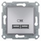 Розетка USB Shneider-Electric Asfora, алюминий EPH2700261