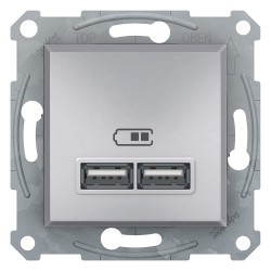 Розетка USB Shneider-Electric Asfora, алюминий EPH2700261