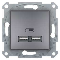 Розетка USB Shneider-Electric Asfora, сталь EPH2700262