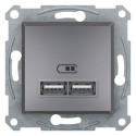 Розетка USB Shneider-Electric Asfora, сталь EPH2700262