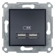 Розетка USB Shneider-Electric Asfora, антрацит EPH2700271