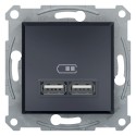 Розетка USB Shneider-Electric Asfora, антрацит EPH2700271