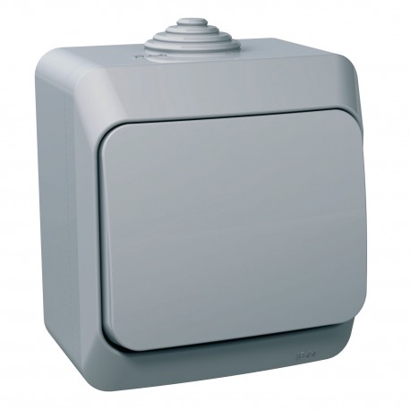 Выключатель 1-кл. IP44 Schneider-Electric Cedar Plus (16А, серый) WDE000610