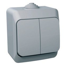 Выключатель 2-кл. IP44 Schneider-Electric Cedar Plus (16А, серый) WDE000650