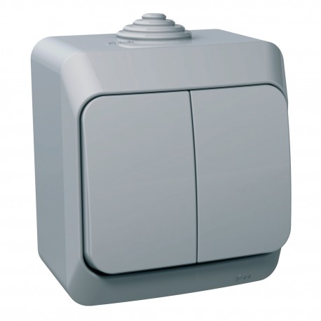 Выключатель 2-кл. IP44 Schneider-Electric Cedar Plus (16А, серый) WDE000650